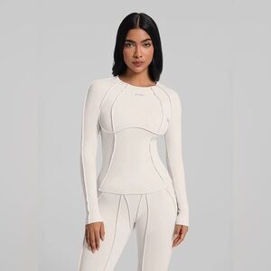Better Me Contour Stitch Long Sleeve Top Sculpted Seams Gym Workout